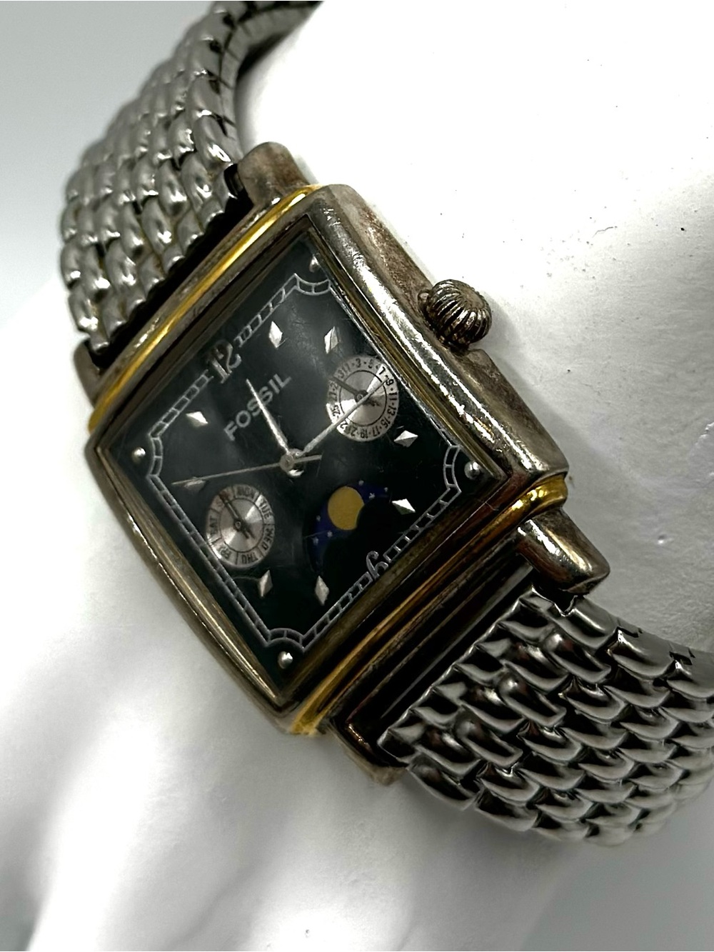 Fossil Two-Tone Silver and Gold Moonphase Watch